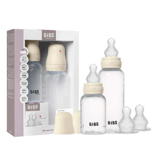 BIBS - Set 2 otroških stekleničk 150ml in 270ml, silikon - Ivory - 50181216 Luxbaby