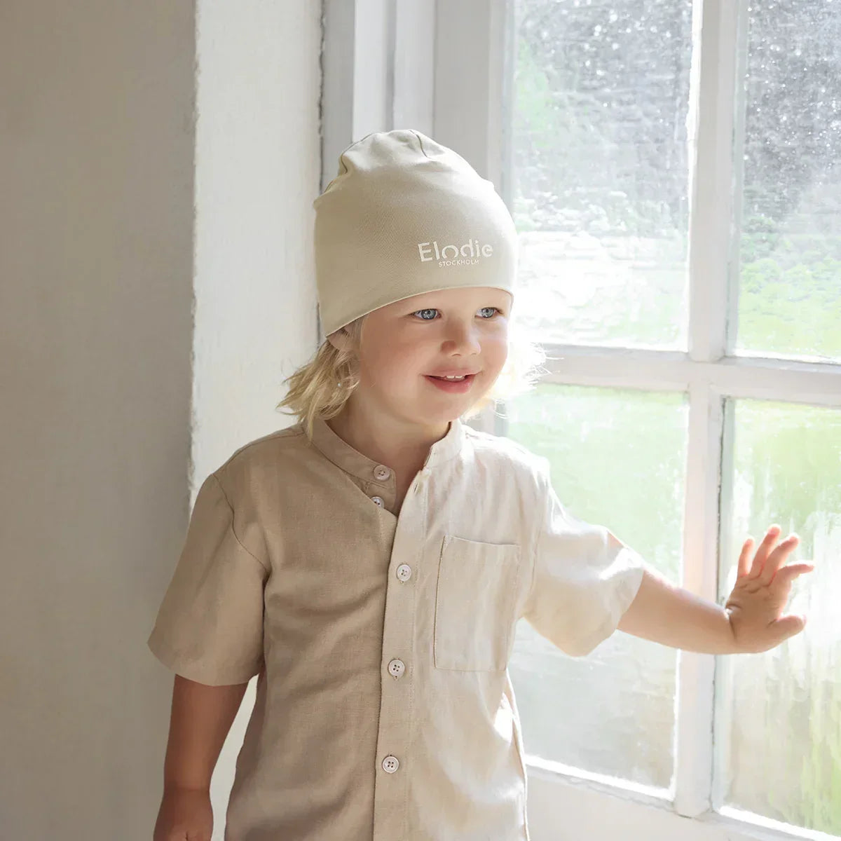 Elodie - Tanka kapa z logotipom - Oat White