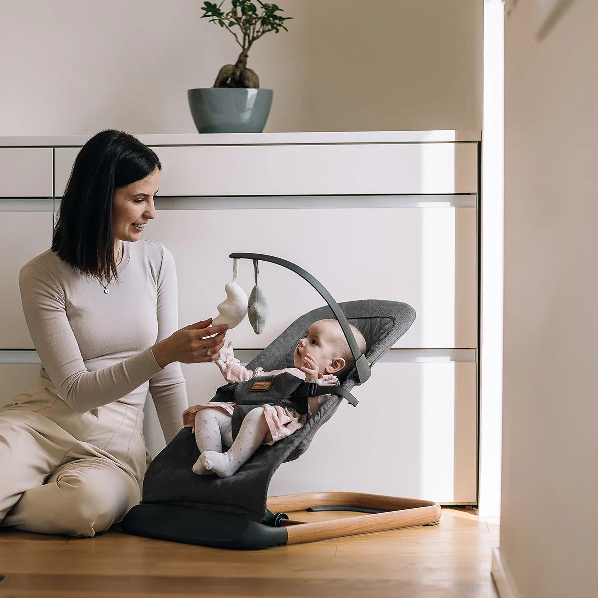 FreeON - Otroški gugalnik Serene - Grey - FO1230201 Luxbaby