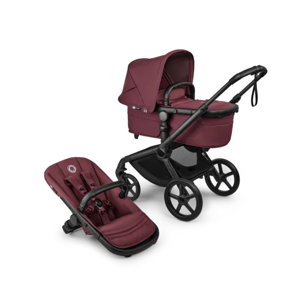 Bugaboo - Otroški voziček Fox 5 Renew Black/Dark Cherry - Dark Cherry (2v1) - 13823 Luxbaby