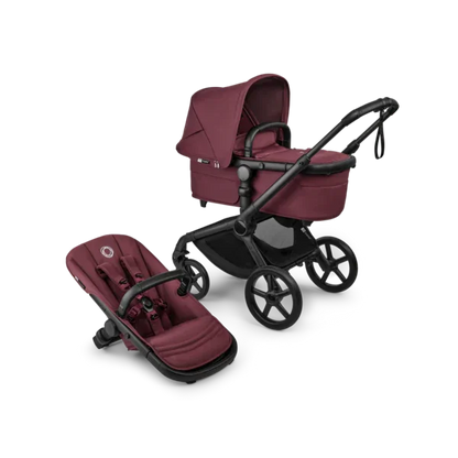 Bugaboo - Otroški voziček Fox 5 Renew Black/Dark Cherry - Dark Cherry (2v1) - 13823 Luxbaby