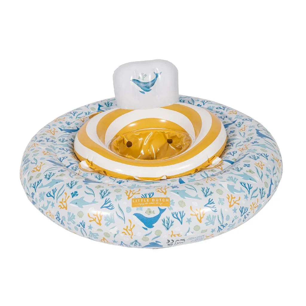 Little Dutch - Napihljiv otroški plavalni obroč - Ocean Dreams Blue - 2012847 Luxbaby