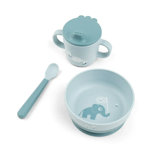 Done by Deer - Prvi jedilni set Foodie Elphee - Blue - DBD12297 Luxbaby