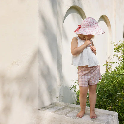 Elodie - Klobuček z UV zaščito - Embroidery Anglaise Pink