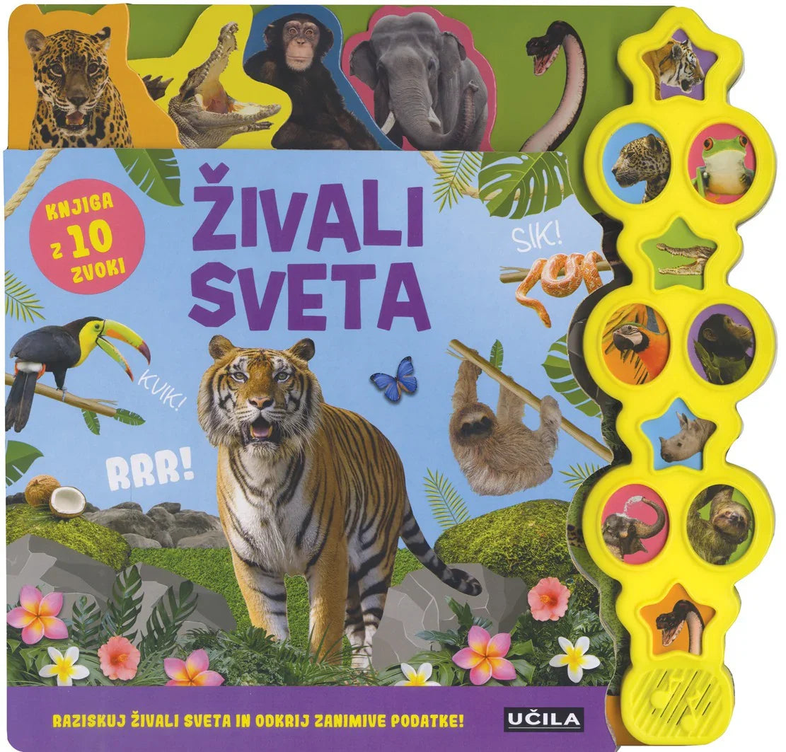 Učila - Knjiga z 10 zvoki - Živali sveta - U006539 Luxbaby