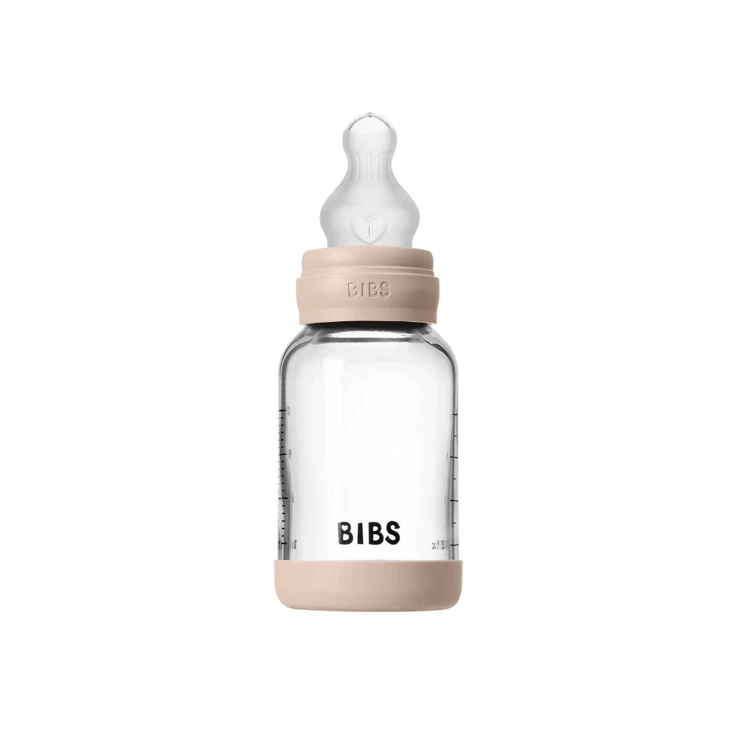 BIBS - Otroška steklena steklenička 120 ml, silikon - Blush (počasni pretok) - 50191244 Luxbaby