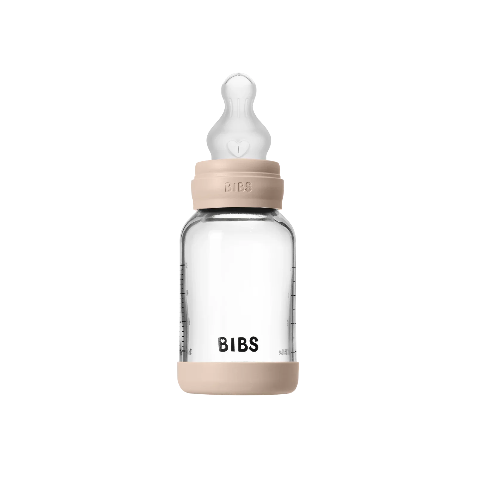 BIBS - Otroška steklena steklenička 120 ml, silikon - Blush (počasni pretok) - 50191244 Luxbaby