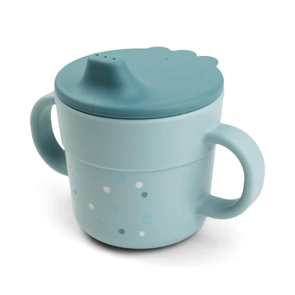 Done by Deer - Skodelica za učenje pitja Foodie Happy dots - Blue