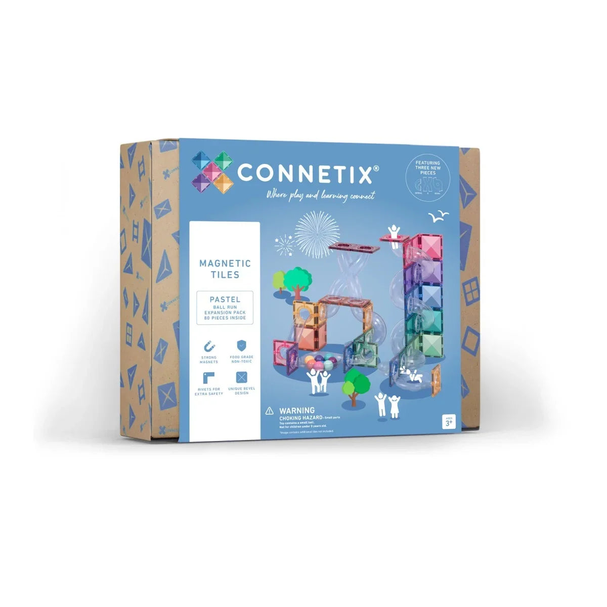 Connetix - Magnetne ploščice - Pastel Ball Run Expansion Pack (80 kosov) - CT-P-00080-BR Luxbaby