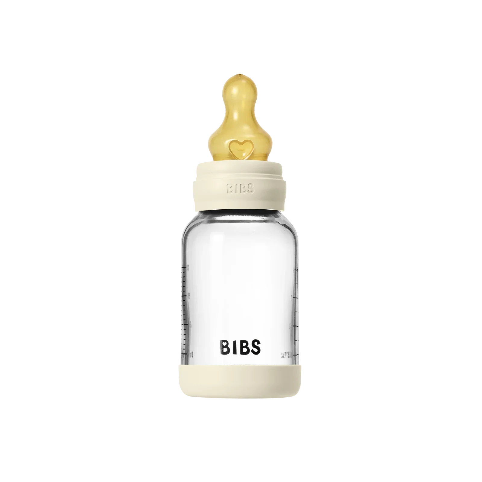 BIBS - Otroška steklena steklenička 120 ml, lateks - Ivory (počasni pretok) - 5019216 Luxbaby