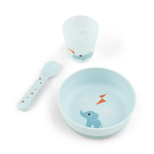 Done by Deer - Prvi jedilni set Foodie Playground - Blue - DBD13293 Luxbaby
