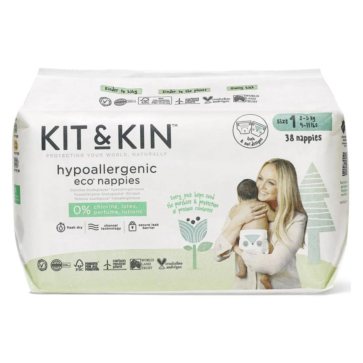 Kit&Kin - Ekološke pleničke Velikost 1 (2-5 kg) 38 kosov - 992040 Luxbaby