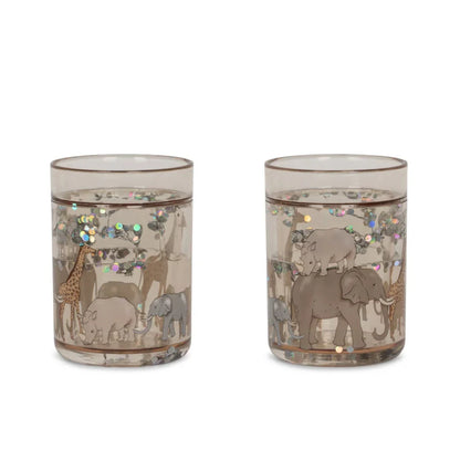 Konges Sløjd - 2-delni set kozarcev z bleščicami - Safari - KS103638S Luxbaby