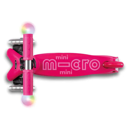 Micro - Otroški skiro Mini2Grow Deluxe Magic LED - Roza (4v1) - MMD359 Luxbaby