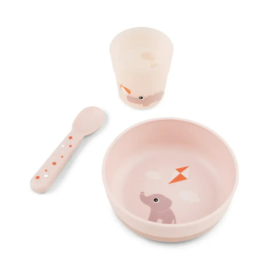 Done by Deer - Prvi jedilni set Foodie Playground - Powder - DBD13294 Luxbaby