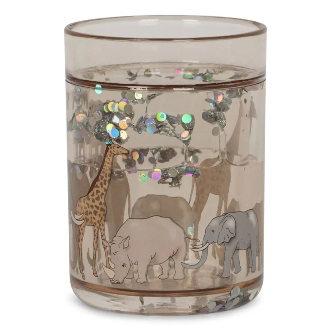 Konges Sløjd - 2-delni set kozarcev z bleščicami - Safari - KS103638S Luxbaby