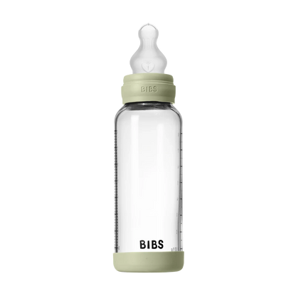 BIBS - Otroška steklena steklenička 240 ml, silikon - Sage (srednji pretok) - 50201250 Luxbaby
