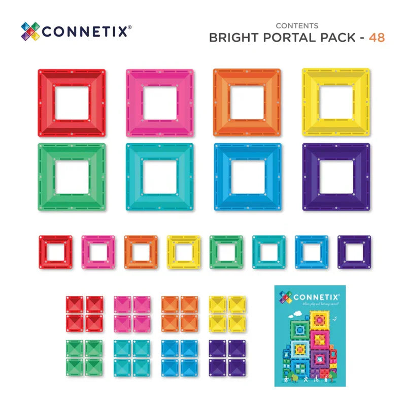 Connetix - Magnetne ploščice - Bright Portal Pack (48 kosov) - CT-B-00048-PP Luxbaby