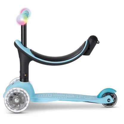 Micro - Otroški skiro Mini2Grow Deluxe Magic LED - Moder (4v1)