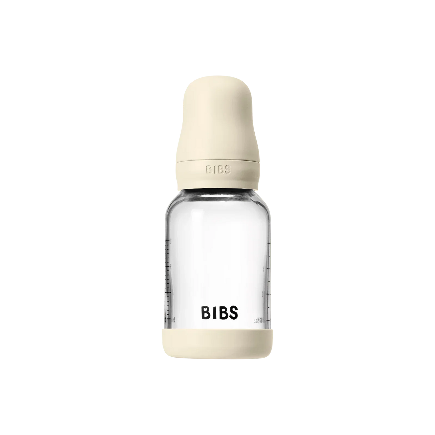 BIBS - Otroška steklena steklenička 120 ml, lateks - Ivory (počasni pretok) - 5019216 Luxbaby