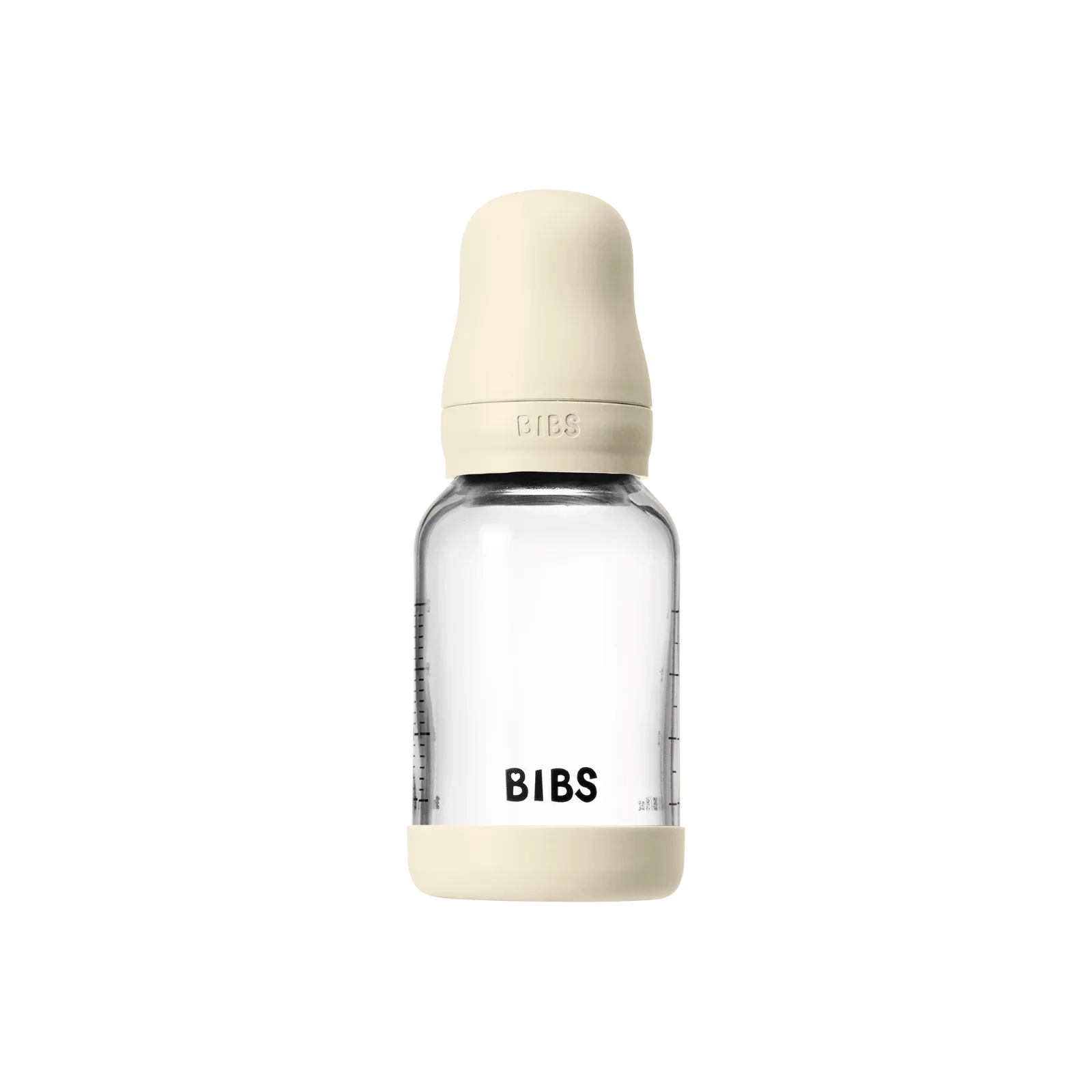 BIBS - Otroška steklena steklenička 120 ml, lateks - Ivory (počasni pretok) - 5019216 Luxbaby