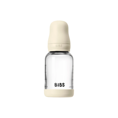 BIBS - Otroška steklena steklenička 120 ml, lateks - Ivory (počasni pretok) - 5019216 Luxbaby