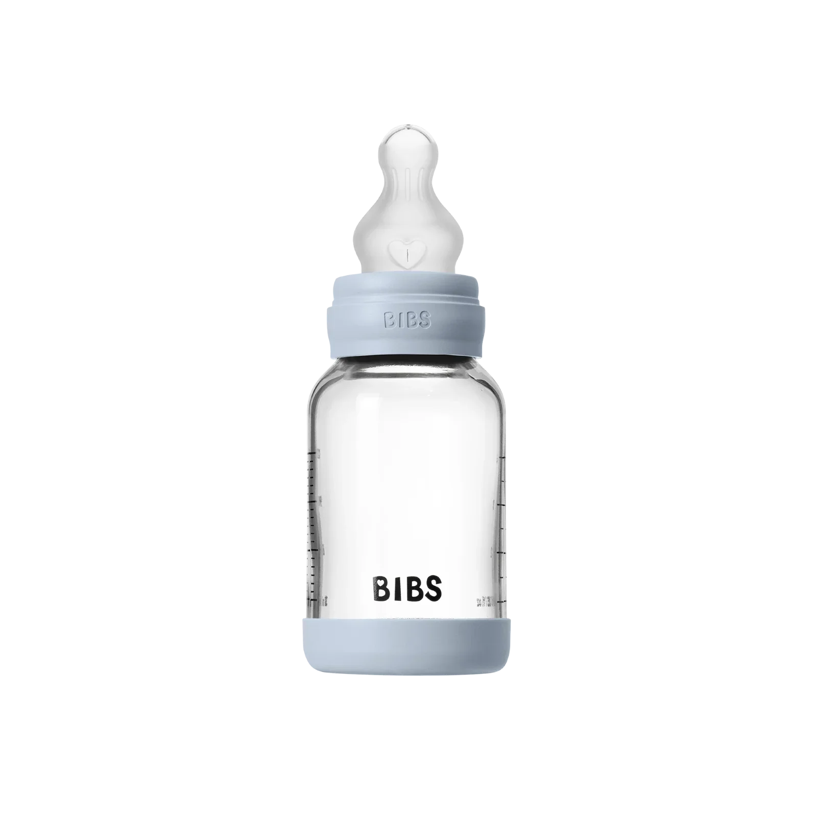 BIBS - Otroška steklena steklenička 120 ml, silikon - Baby Blue (počasni pretok) - 50191231 Luxbaby