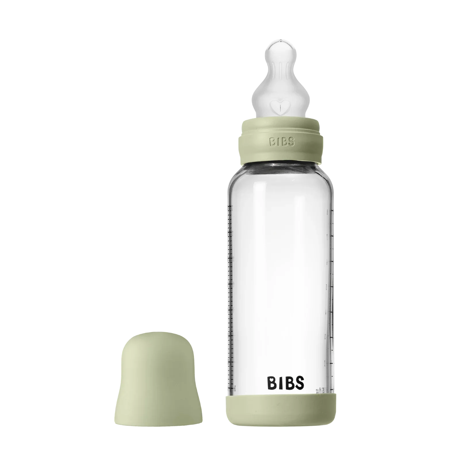 BIBS - Otroška steklena steklenička 240 ml, silikon - Sage (srednji pretok) - 50201250 Luxbaby