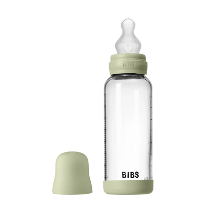 BIBS - Otroška steklena steklenička 240 ml, silikon - Sage (srednji pretok) - 50201250 Luxbaby