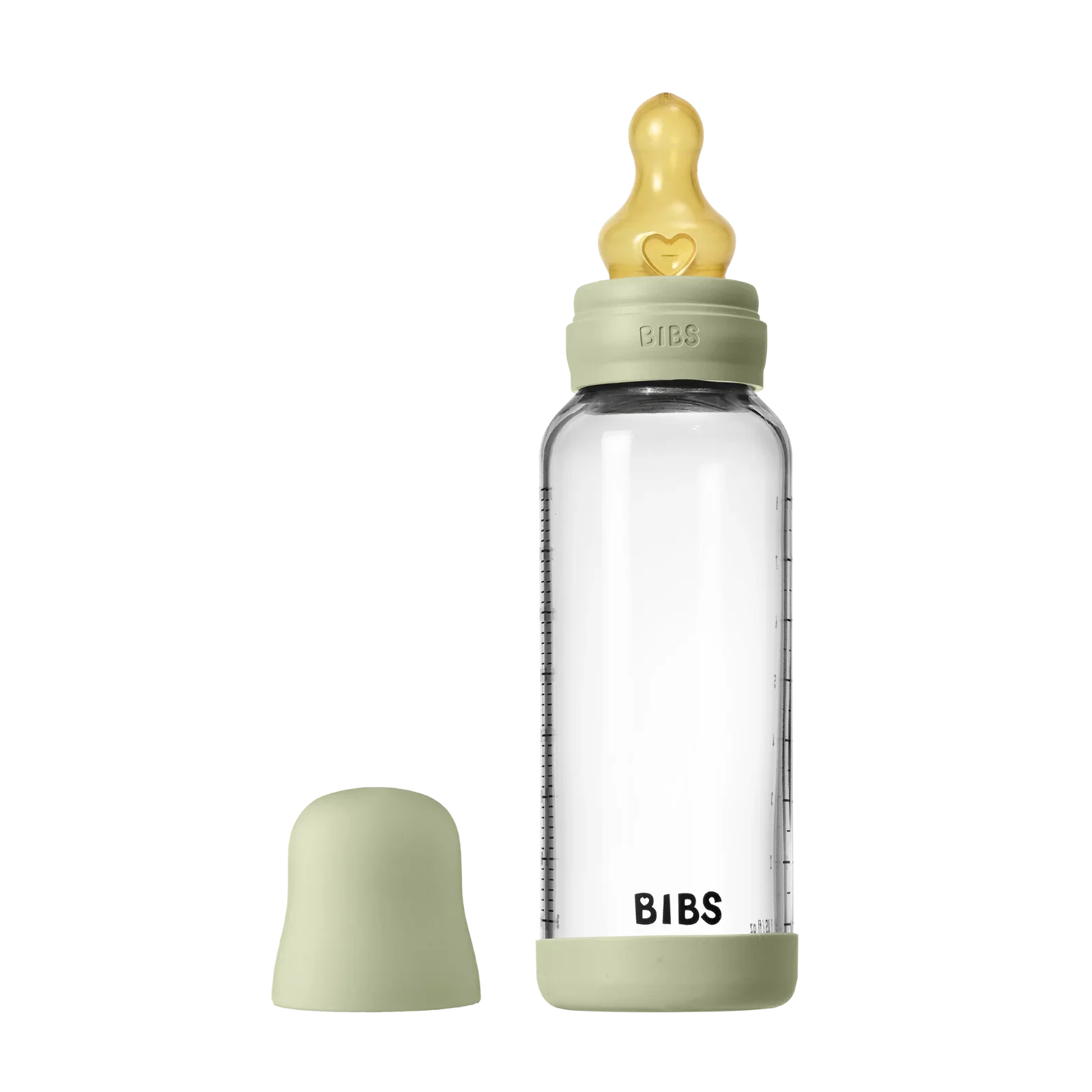 BIBS - Otroška steklena steklenička 240 ml, lateks - Sage (srednji pretok) - 5020250 Luxbaby
