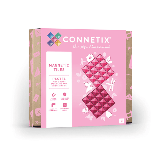 Connetix - Magnetne ploščice - Osnovni plošči Pastel Pink & Berry Base (2 kosa)