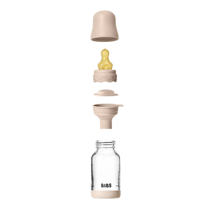 BIBS - Otroška steklena steklenička Boheme 120 ml, lateks - Blush (počasen pretok)