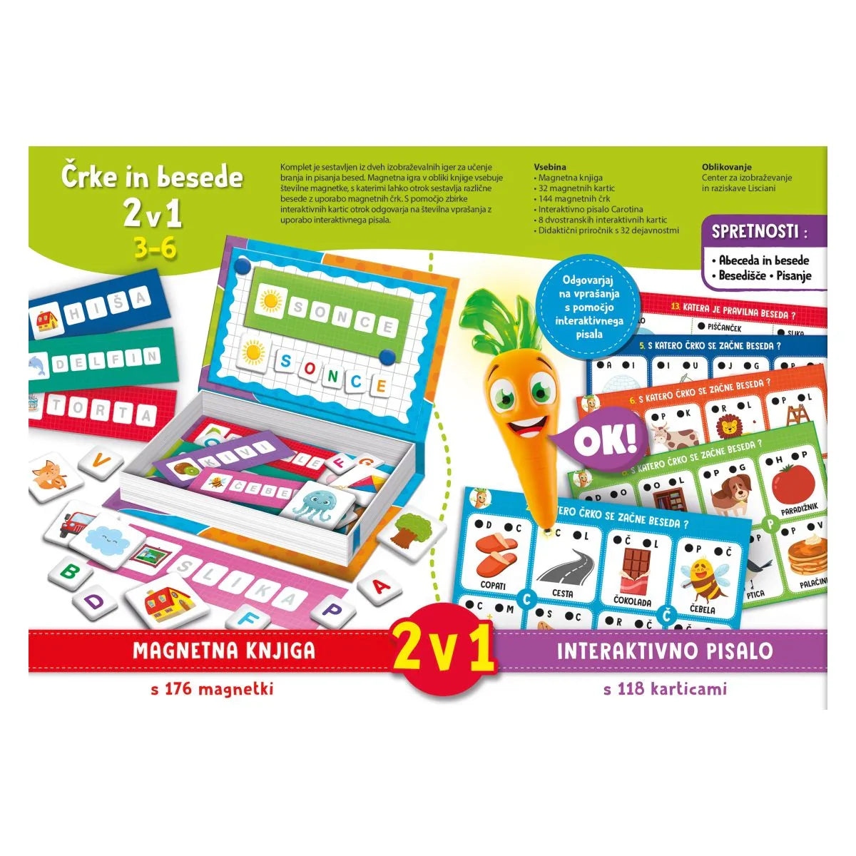 Lisciani - Črke in besede (2v1) - L1261251 Luxbaby