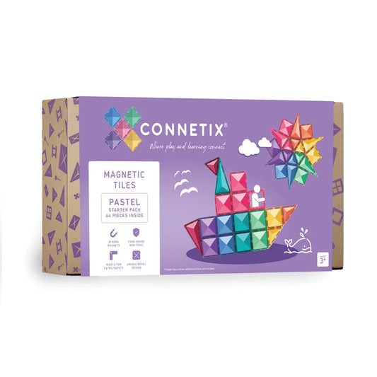 Connetix - Magnetne ploščice - Pastel Starter Pack (64 kosov) - CON-EU-P64 Luxbaby
