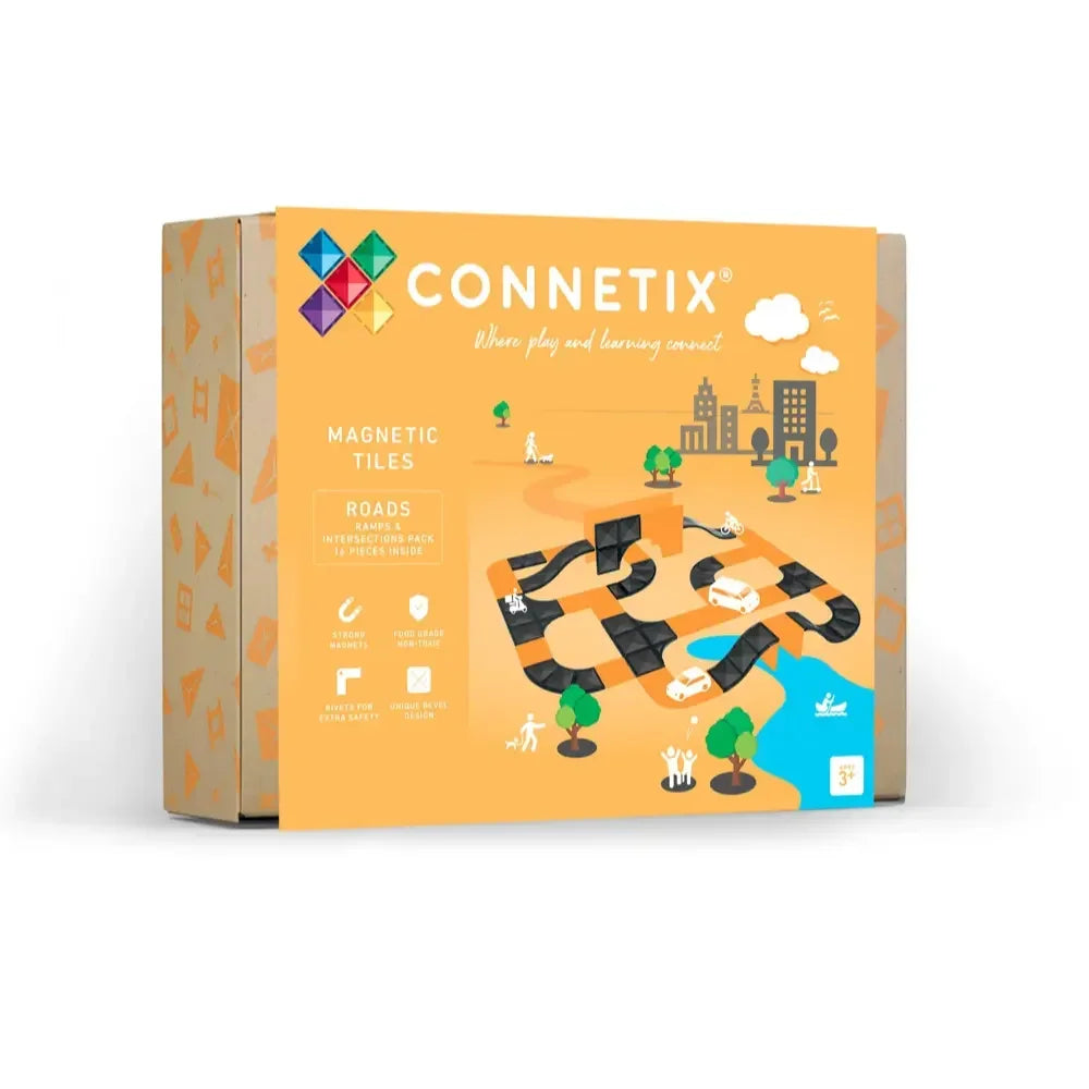 Connetix - Magnetne ploščice - Roads, Ramps & Intersections Pack (16 kosov)