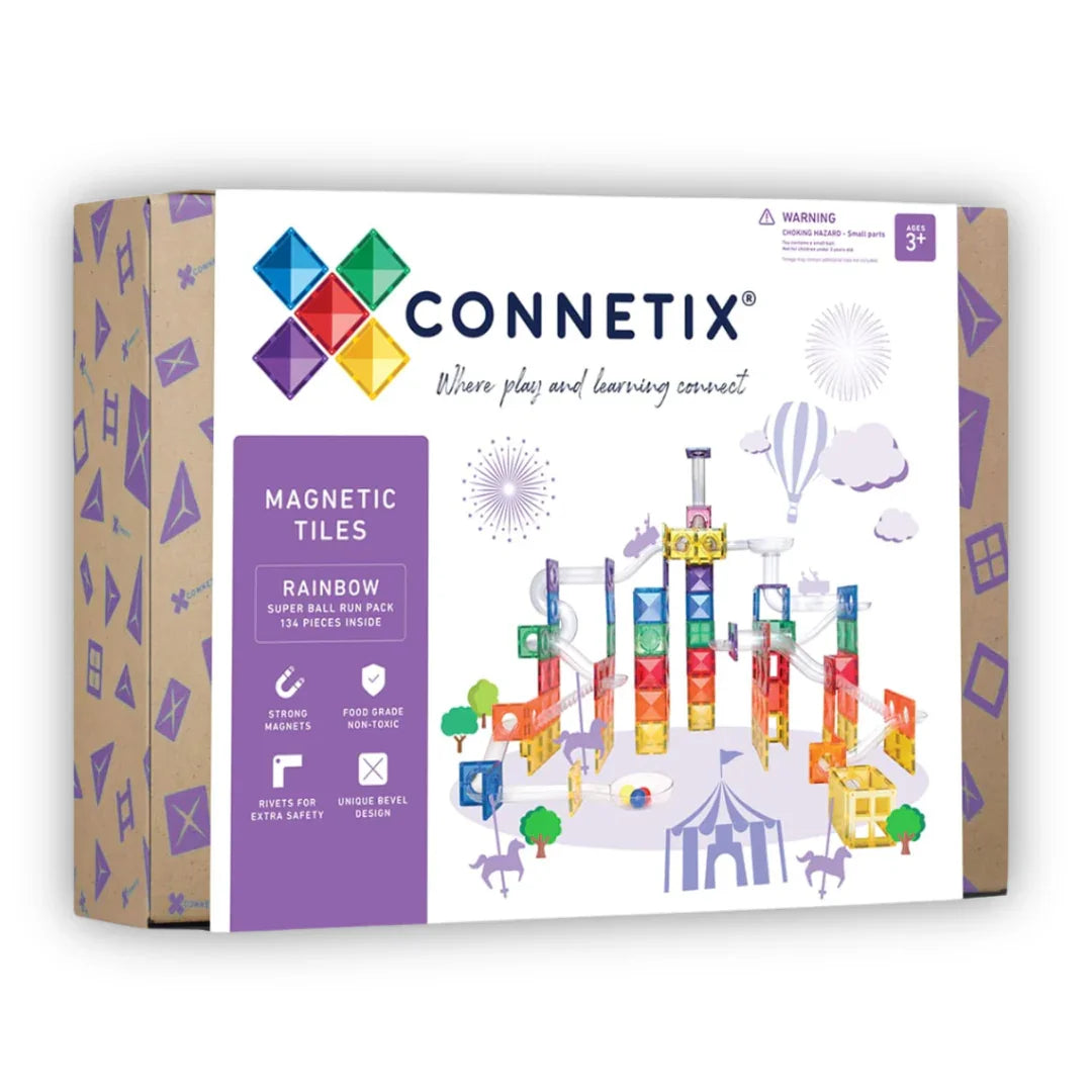Connetix - Magnetne ploščice - Super Ball Run (134 kosov) - CT-R-00134-BR Luxbaby