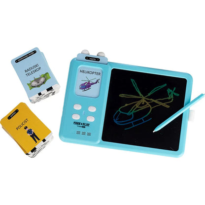 Free2Play - Interaktivna LCD tablica s karticami 2 v 1 - Modra - F2P1272000 Luxbaby
