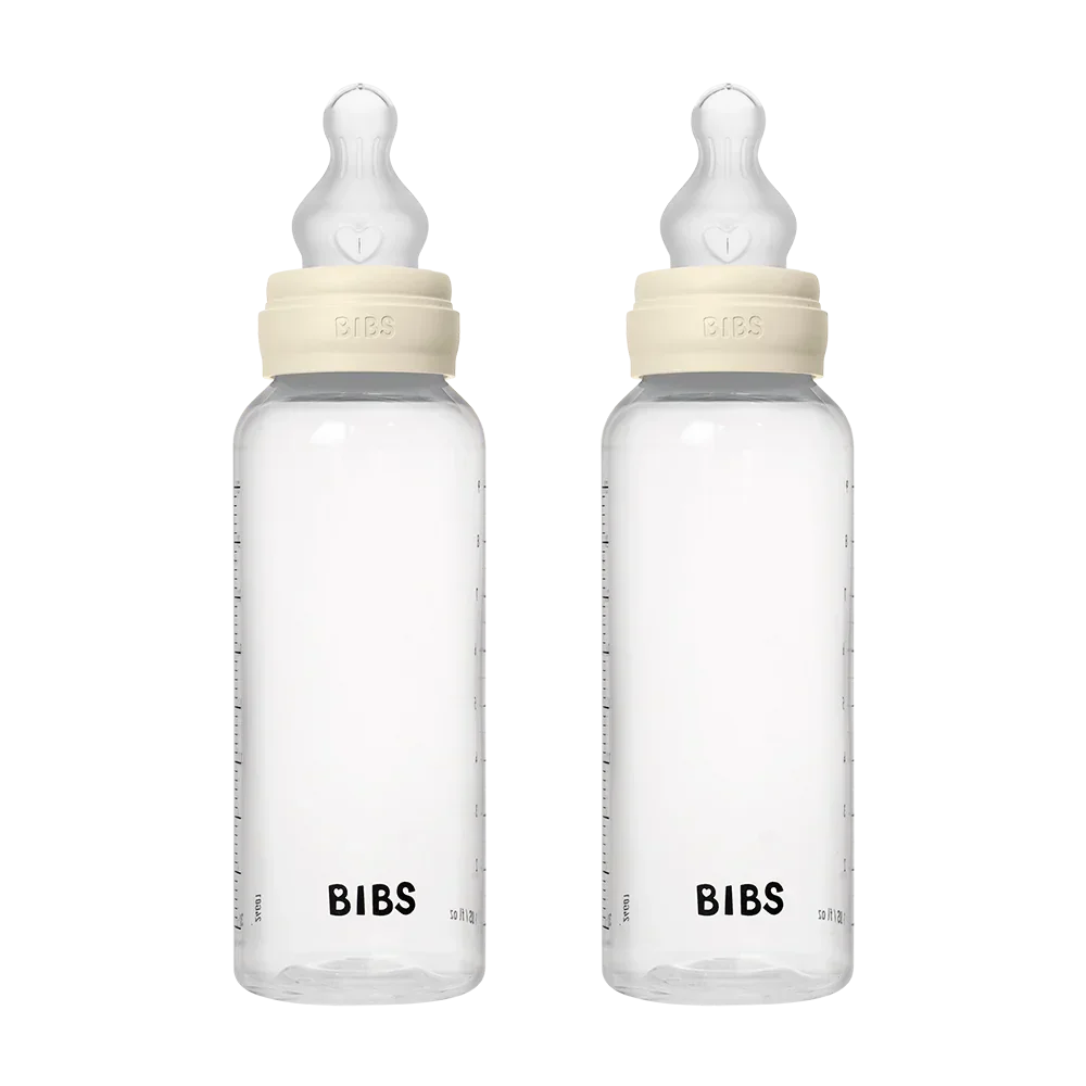 BIBS - Komplet 2 otroških stekleničk 270 ml, silikon - Ivory (srednji pretok) - 51171216 Luxbaby
