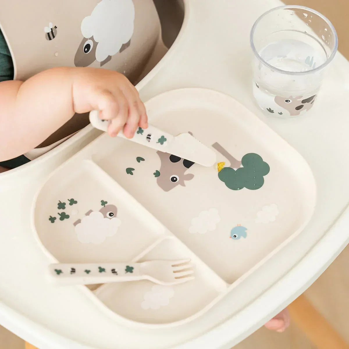 Done by Deer - Jedilni pribor Foodie Tiny farm - Sand