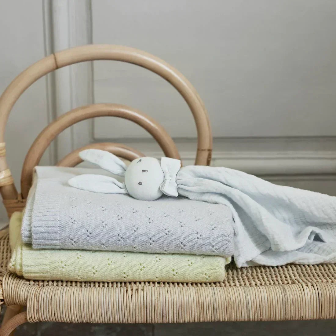 Elodie - Pletena odejica Pointelle - Bermuda Blue