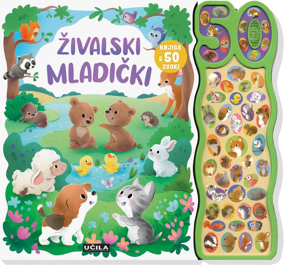 Učila - Živalski mladički - Knjiga s 50 zvoki - U007495 Luxbaby