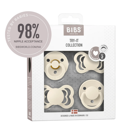 BIBS - Začetni paket 4 dudic, silikon/lateks - Ivory 6m+ (različni cuclji) - 92340 Luxbaby