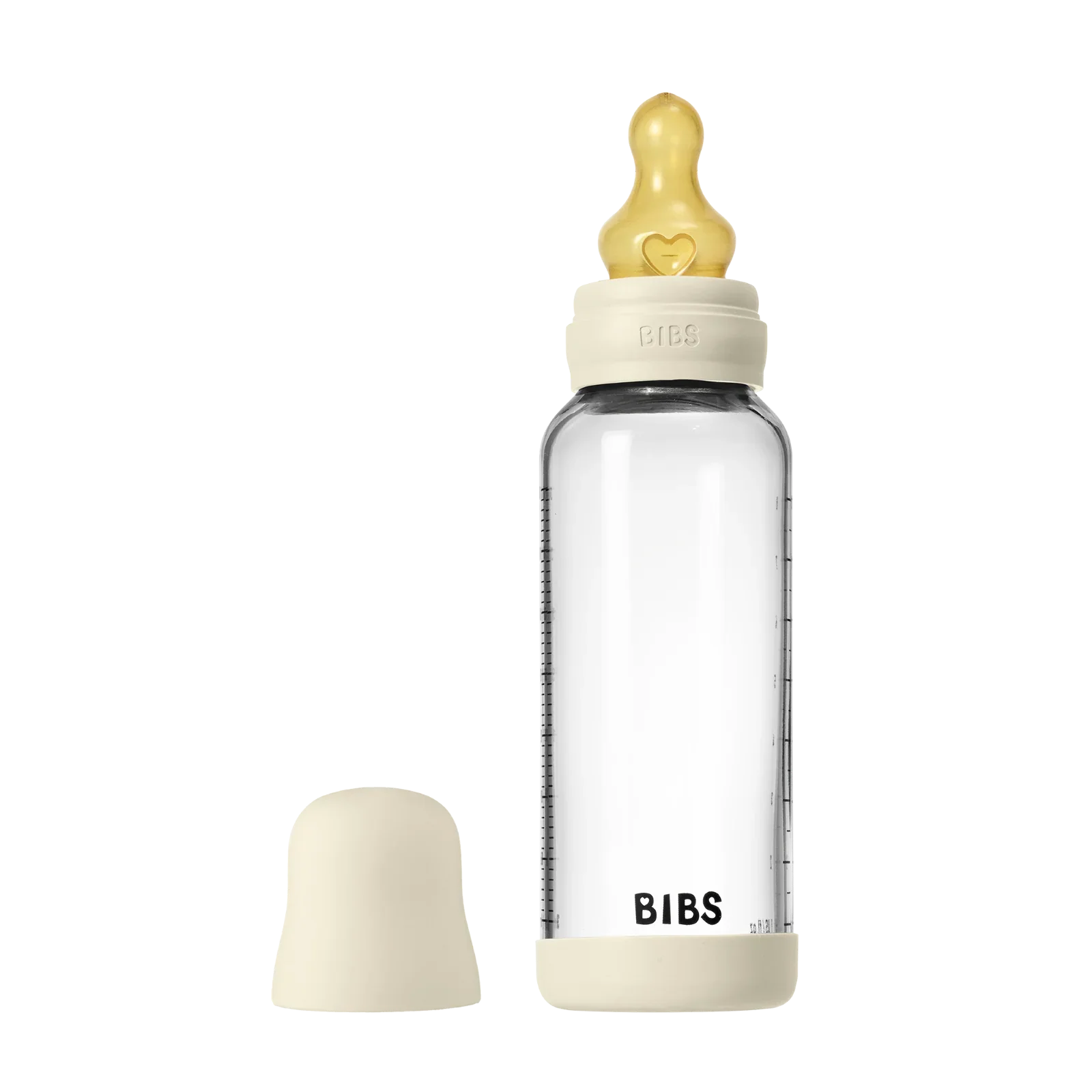 BIBS - Otroška steklena steklenička 240 ml, lateks - Ivory (srednji pretok) - 5020216 Luxbaby