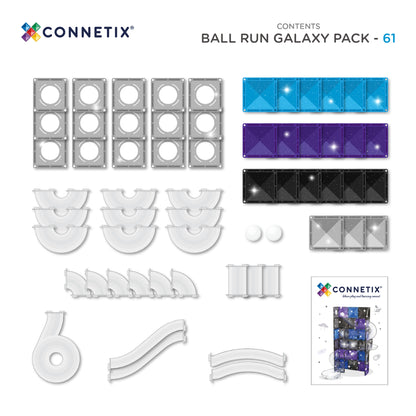 Connetix - Magnetne ploščice - Ball Run Galaxy Pack (61 kosov)