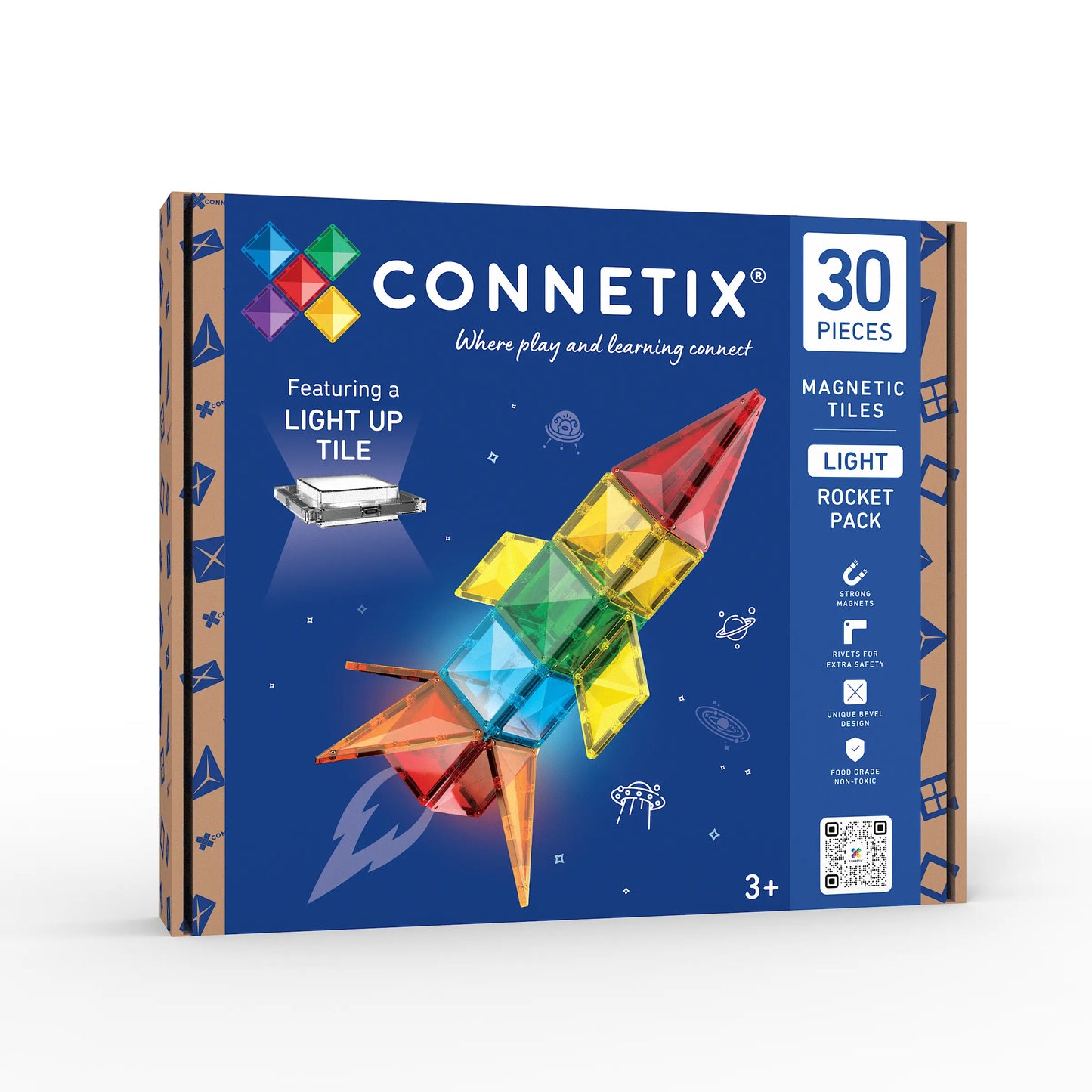 Connetix - Magnetne ploščice - Light Rocket Pack (30 kosov)