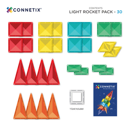 Connetix - Magnetne ploščice - Light Rocket Pack (30 kosov)