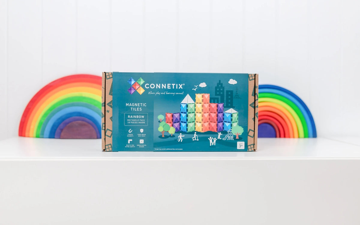 Connetix - Magnetne ploščice - Rainbow Rectangle Pack (18 kosov)