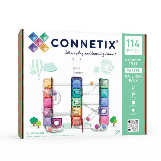 Connetix - Magnetne ploščice - Ball Run Pastel Pack (114 kosov)