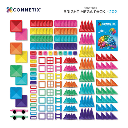Connetix - Magnetne ploščice - Bright Mega Pack (202 kosa)