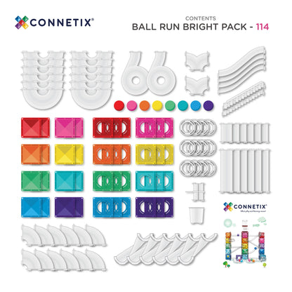 Connetix - Magnetne ploščice - Ball Run Bright Pack (114 kosov)